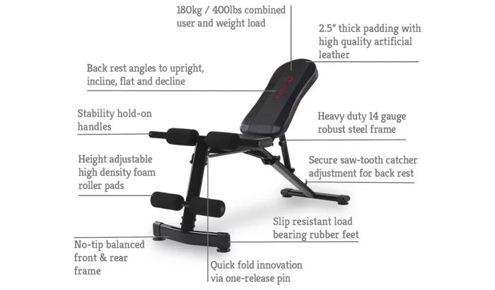 Marcy UB3000 Foldable and Adjustable Utility Weight Bench