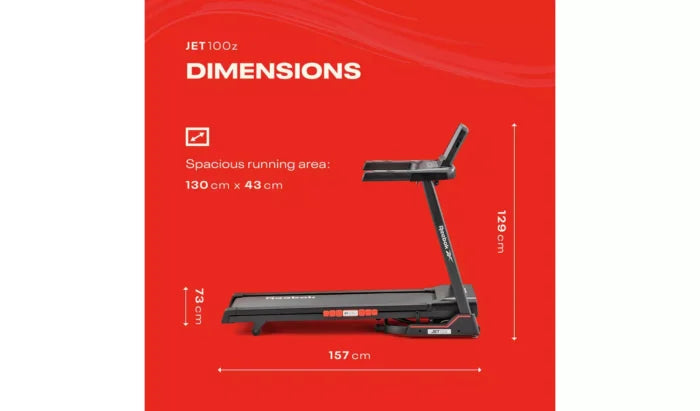 Reebok Jet 100z Folding Treadmill with Incline and Bluetooth