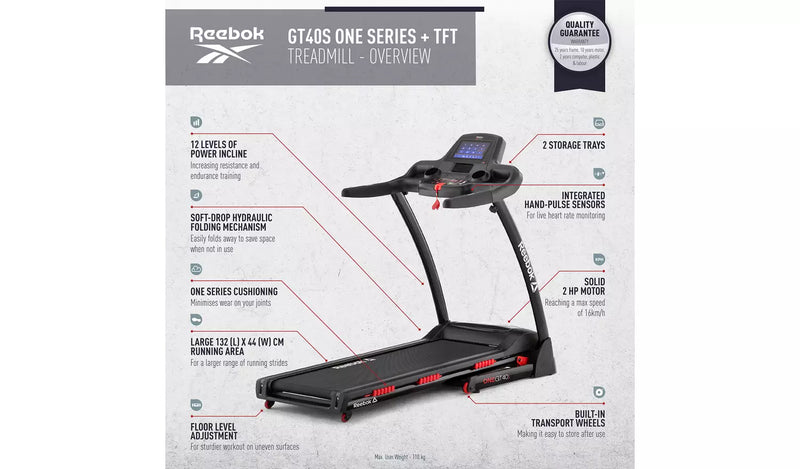 Reebok GT40s Touch Screen Treadmill