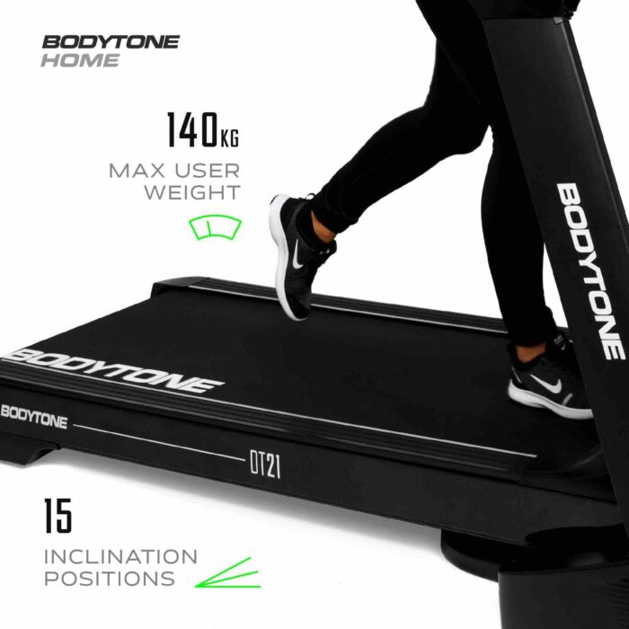 BodyTone DT21+ Treadmill + Compatibility Kinomap, Zwift and MyBodytone